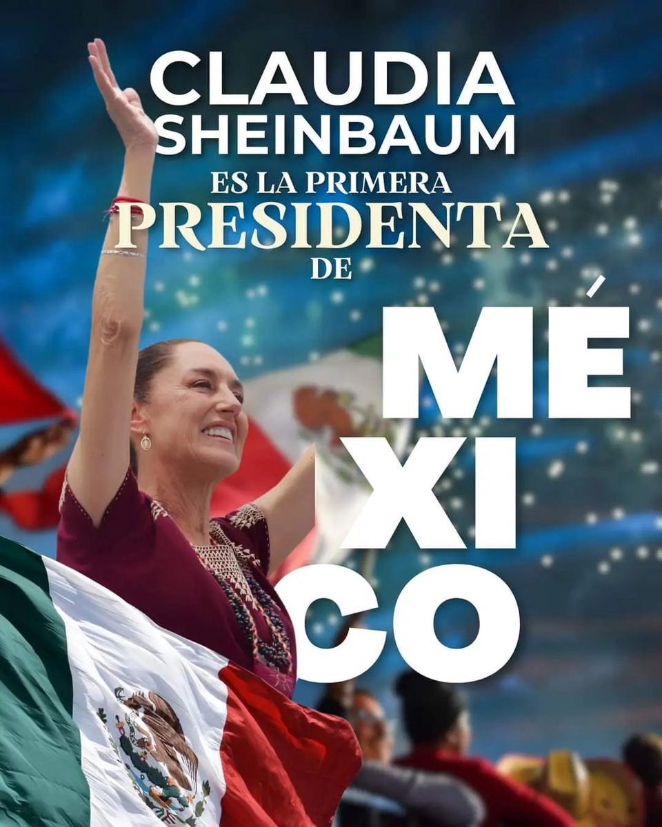 Claudia Sheinbaum es nuestra primera presidenta de la república mexicana, ¡felicidades México porque continuará la Cuarta Transformación!

#ClaudiaPrimeraPresidentaDeMéxico 
#VictoriaDelPueblo