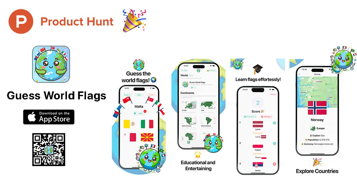 iosdeveren's tweet photo. Hi guys 👋🏻,
I'm launching Guess World Flags🌍 on Product Hunt! 🚀
Would you mind giving me an upvote? 👉https://t.co/6USpTaV3na

#iosdev #indiedev #buildinpublic #iosdeveloper #guessworldflags https://t.co/qTrVlAjJQj