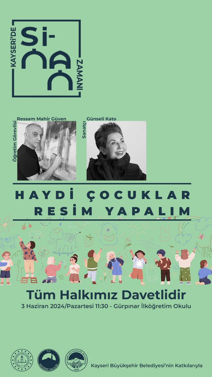 aysebohurler's tweet photo. Sanatçılarımızla köy okullarındayız📌Kayseri  Ressam Mahir Güven ve @GunseliKato https://t.co/znUP4fdgvR