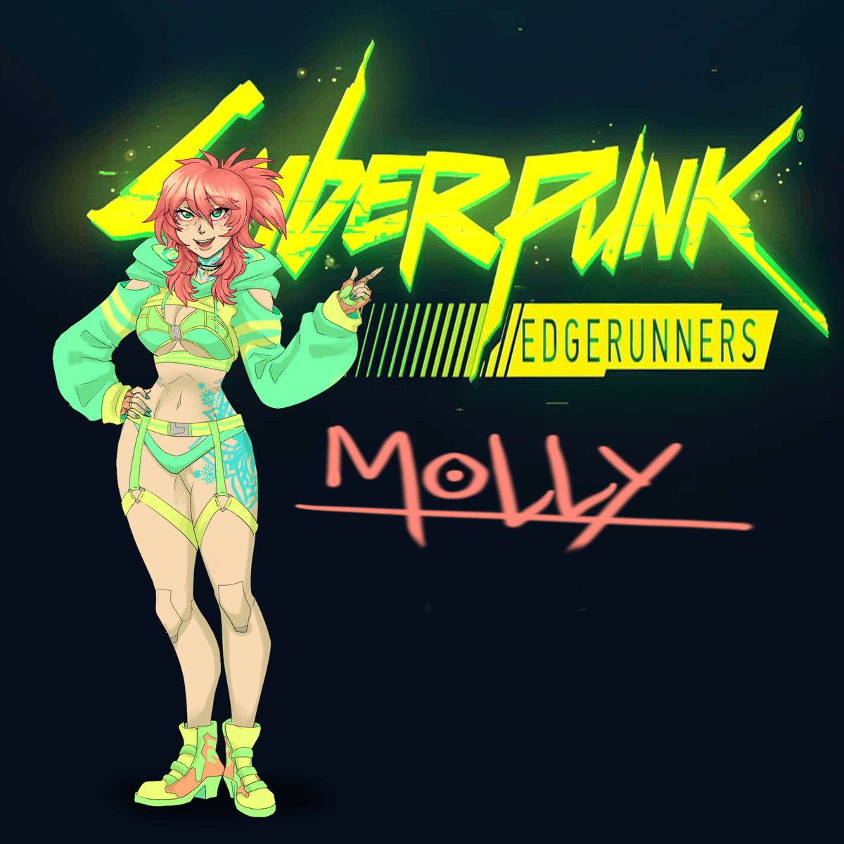 PintHalfling's tweet photo. Cyberpunk oc https://t.co/hQbNGGFPhF