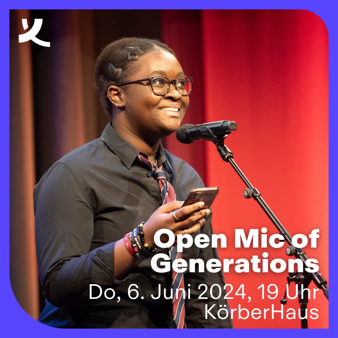 🎤 Open Mic of Generations: Die Bühne für Talente aller Generationen!

🎭 Die Impro-Theatergruppe <a href="/St_Brise/">Steife Brise, Impro</a> führt mit engagierten Menschen durch einen bunten Programmabend zum Zuschauen und Mitmachen.

❗ Restplätze sichern: 👉 koerber-stiftung.de/veranstaltunge…

🤝 @KoerberGesellschaft