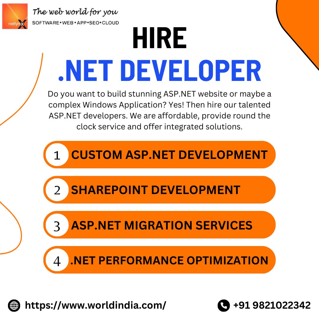 wrldindia's tweet image. Looking for reliable .NET developers to boost your team? Look no further! Our professionals deliver quality and efficiency.
worldindia.com/hire-Dot-net-d…
.
.
.
#worldindia #HireDotNetDevelopers #TechTalent #WebDevelopment #DotNetExperts #TechHiring #DotNetJobs #DeveloperForHire