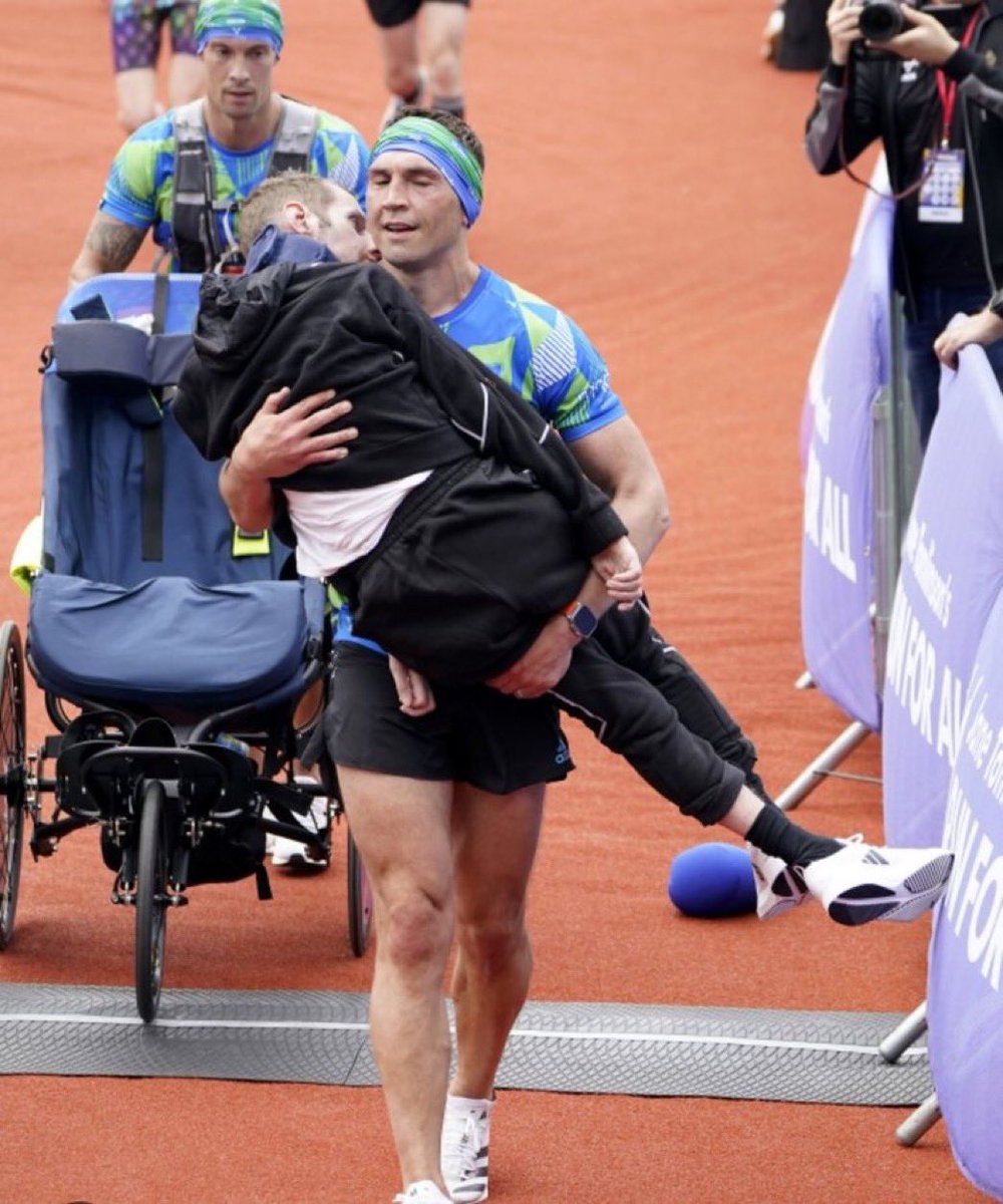 Reading through some lovely tributes to Rob Burrow this morning.

This remains the picture that says it all for me and gets me every time I see it.

Rob became a shadow of his former self but those around him - like Sir Kevin Sinfield - helped to lift him up and showed us all