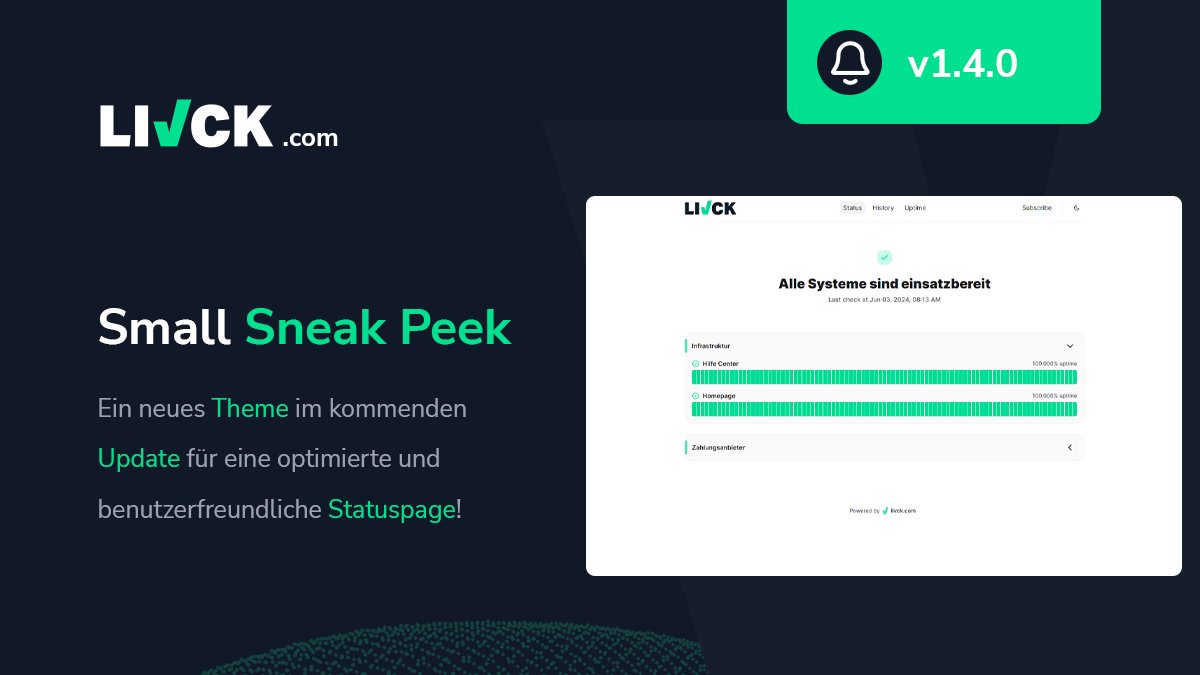 🚀 Spannende Neuigkeiten!

Wir freuen uns, euch ankündigen zu können, dass wir im nächsten Update ein brandneues Theme veröffentlichen werden! 🎨✨

Freut euch auf eine intuitivere und visuell ansprechendere Möglichkeit, über den Systemstatus informiert zu bleiben. 📊🔍