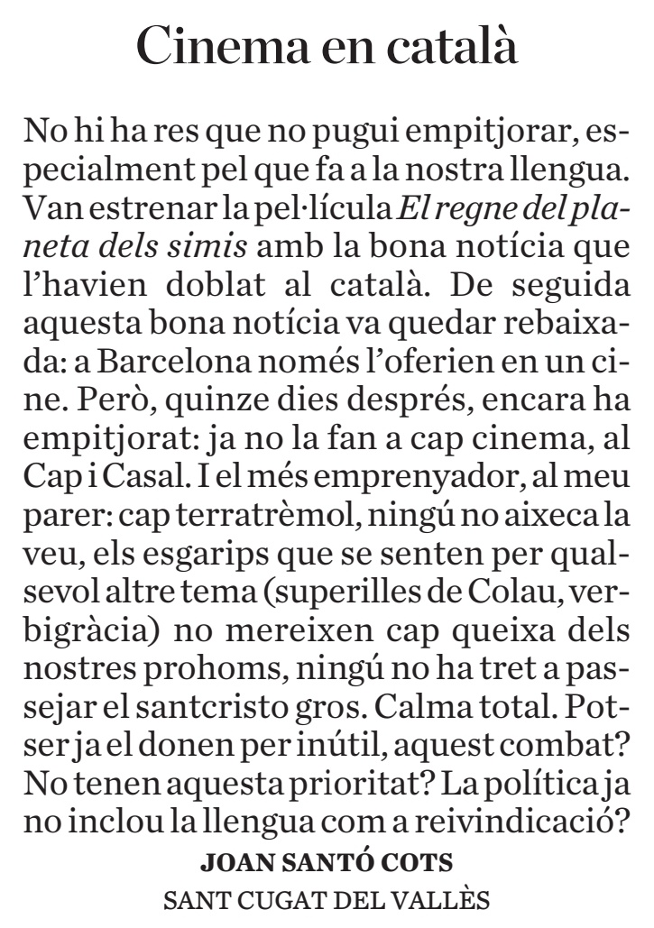 DoblatgeCatala's tweet photo. Al @diariARA d'ahir. https://t.co/kE3gAmzEGL