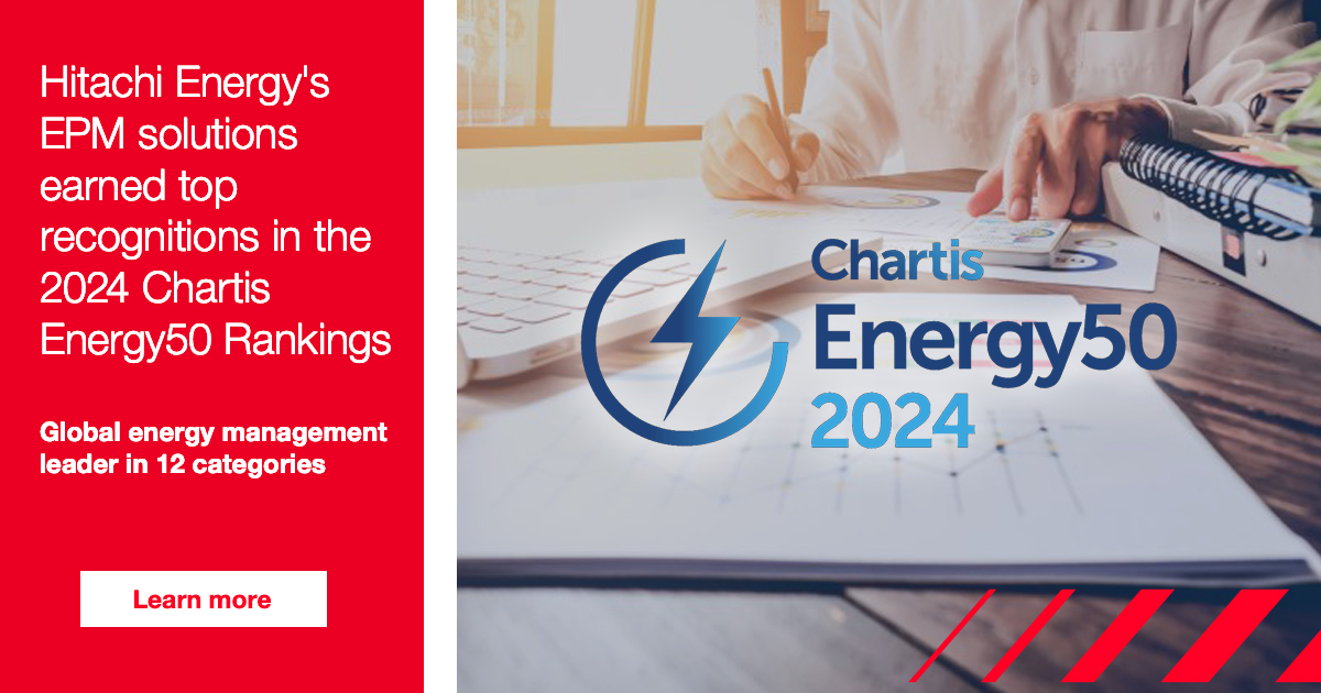 hitachienergy's tweet photo. Hitachi Energy’s #EnergyPortfolioManagement solutions earned 13 top honors in the Chartis #Energy50 2024 rankings.
Read more➡ https://t.co/WhnqNkAoos
#HitachiEnergyGridAutomation #HitachiEnergyFeature https://t.co/YwnbDvFtMV