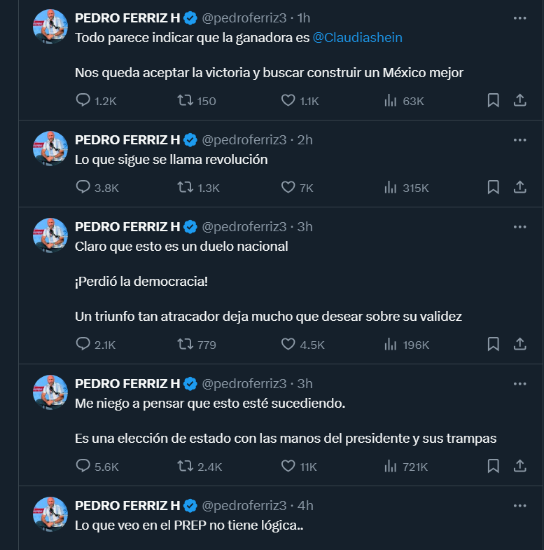 Cavertiano's tweet photo. Las cinco etapas del duelo. https://t.co/qkiZ0Lz8xn