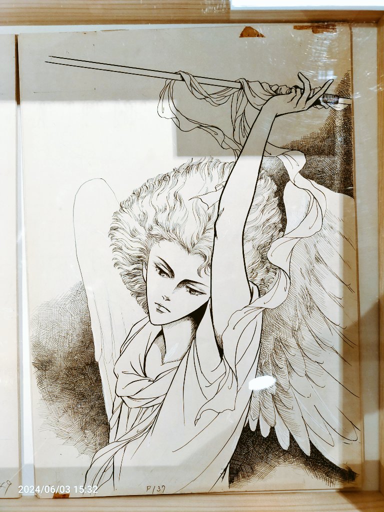 ここのトキのセリフはことあるごとに思い出す
レギオンの原画も展示されてた!
展示はこのトビラ絵だけだったけど、私「精霊王」もものすごく好きな作品なんですよね
セリフまわしがとにかくかっこいい 