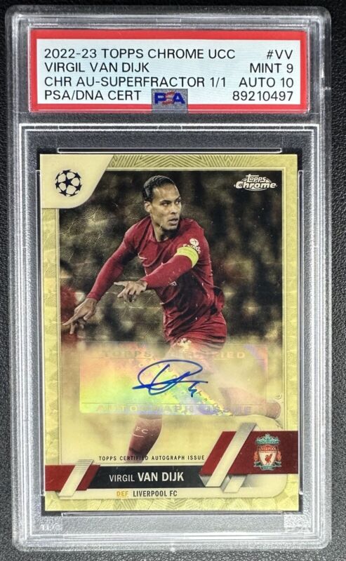 Virgil Van Dijk Psa 9 2022-23 Topps Chrome Ucc Superfractor Auto 1