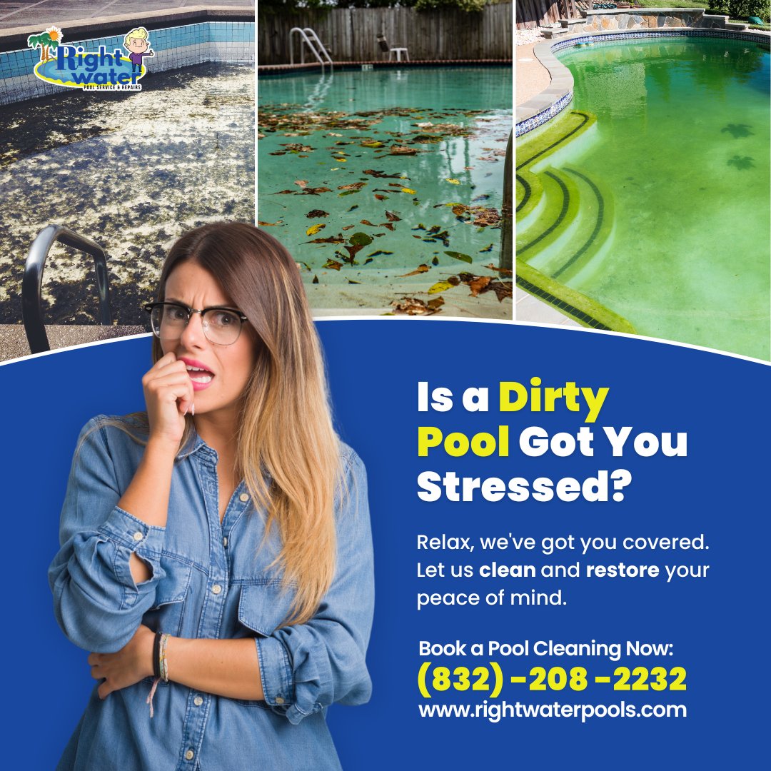 RightWaterPool's tweet image. Dive into tranquility! Let us restore your murky pool to pristine perfection. Our expertise will leave your oasis sparkling and stress-free. Relax and enjoy your worry-free swim! 
📞 832-208-2232
✉️ info@rightwaterpools.com#PoolPerfection #StressFreeSwim