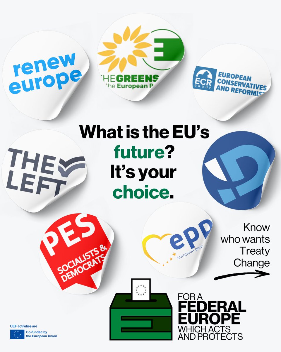 🇪🇺✨ Find out what the main political parties are saying about Treaty reform and who really wants a Federal Europe which acts and protects! 🌍🔍

Compare their proposals and #UseYourVote 🧵👇

Thank you for the graphics of the national party symbols to <a href="/EU_Made_Simple/">EU Made Simple</a>