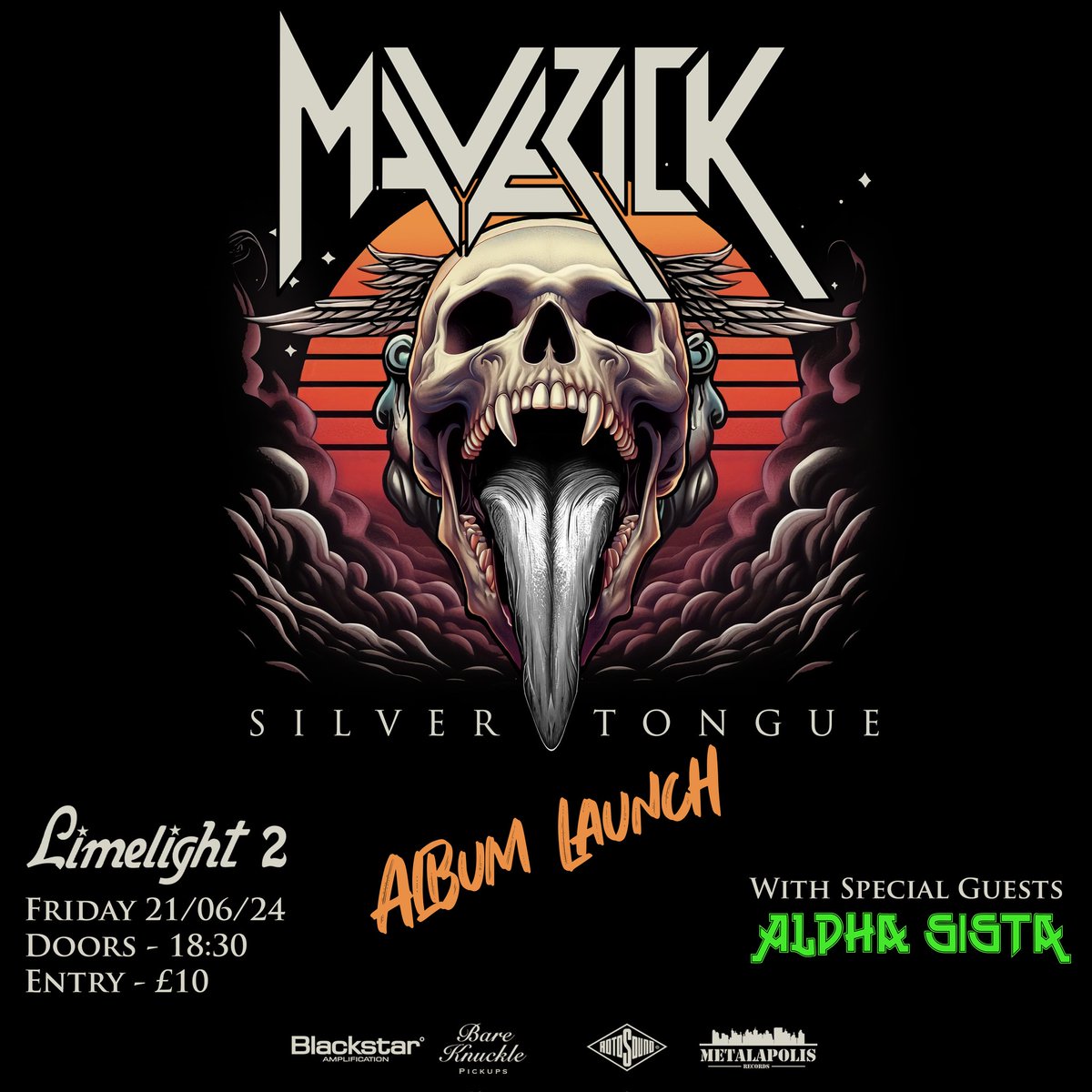 Joining us at the <a href="/LimelightNI/">Limelight Belfast</a> as we launch 'SILVER TONGUE' 

Our special guests,

Alpha Sista!

21.06.24

#Maverick #SilverTongue #AplhaSista #Limelight #albumlaunch #new