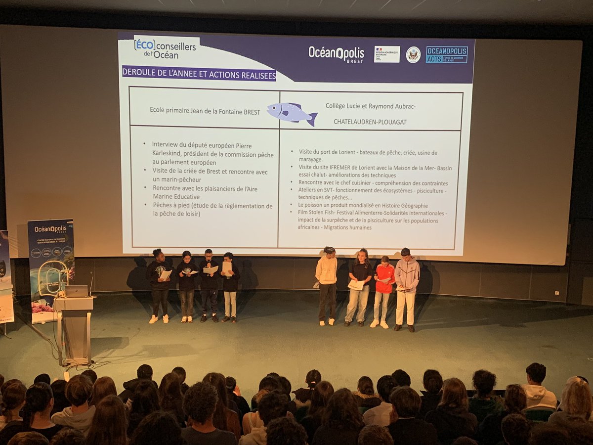 Les (ECO)Conseillers de l’Ocean de l’<a href="/acrennes/">Académie de Rennes</a> sont <a href="/Oceanopolis_/">Océanopolis Brest</a> pour une journée de restitution et de mise en commun de leurs projets : actions de sensibilisation, mise au point de jeux éducatifs, charte pour une pêche et une consommation responsable… #EDD <a href="/DRAEAC_Bretagne/">DRAEAC Bretagne</a>