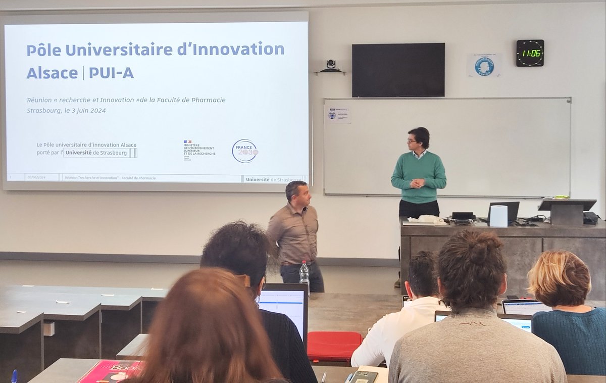 📣En direct de la fac de pharmacie à Illkirch. 
Le labo s'informe des possibilités de #valoriser les résultats de recherche et de création de Start up. Conférence " La valorisation en Alsace" avec l appui de l' #Unistra PUIA et de <a href="/ConectusAlsace/">SATT CONECTUS</a> 

<a href="/CNRS_Alsace/">CNRS Alsace</a> 
<a href="/strasbourg/">Strasbourg.eu</a>