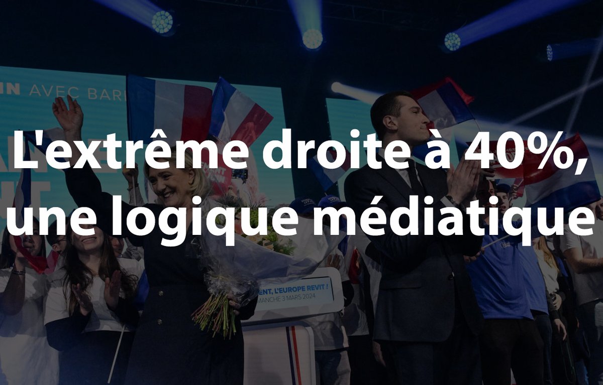 medias_citoyens's tweet photo. L'EXTRÊME DROITE À 40%, UNE LOGIQUE MÉDIATIQUE - Jamais, dans l'histoire de notre pays, les scores de l'extrême droite n'auront été aussi élevés. Jamais le Rassemblement National, parti créé en 1972 par Jean-Marie Le Pen et Pierre Bousquet (ancien Waffen-SS au sein de la Division Charlemagne), n'aura à ce point dominé le jeu politique français. Jamais, non plus, les médias Français n'auront autant contribué à la montée du national-populisme jusqu'à le conduire aux portes du pouvoir...

DES MÉDIAS CLIVÉS ET POLARISÉS

Depuis une quinzaine d'années, la tendance est à la polarisation. 2 clans médiatiques s'affrontent et tentent d'imposer leur propre idéologie à l'ensemble des Français. Le premier clan se compose de médias de gauche tels que Mediapart, Libération, Le Monde, Télérama ou encore Blast auxquels il convient d'ajouter la majeure partie des médias publics (France Info, France Inter, France Culture, France 2, France 3 et France 5). Leurs valeurs communes se basent sur une forte défiance vis à vis de l'État, une relative aversion pour l'autorité, un anticapitalisme chevillé au corps, une vision écologique de type militante et un wokisme assez prononcé (dénonciation des injustices et discriminations subies par les minorités).

Sur cette même période, la radicalisation de la ligne éditoriale du Monde (vers les gauches radicales) coïncide avec la prise de pouvoir de la version numérique dont est issu l'actuel directeur de l'ancien journal de référence. Dans le même temps, la nomination à France Télévisions d'une présidente woke et de son bras droit porte-drapeau de l'écologie radicale ont largement fait évoluer le centre de gravité du groupe audiovisuel public, le rendant perméable aux mouvances radicales, militantes voire factieuses.

De l'autre côté du prisme, le milliardaire Bolloré a progressivement transformé plusieurs médias historiques en tête de pont de son idéologie ultra-conservatrice. Après avoir racheté des marques telles que I-Télé devenue Cnews, Europe 1 ou encore le JDD, il a impulsé une dynamique où la parole d'extrême droite s'exprime à visage découvert et sans le moindre complexe. En dépit d'audiences limitées (2,8% pour Cnews, 4,5% pour Europe 1), les puissants comptes nationalistes s'emparent de ces discours radicaux et maximisent leur visibilité sur les réseaux sociaux.

Notons enfin l'inclinaison, de plus en plus radicale, de titres conservateurs tels que Le Figaro. Sa version en ligne (premier site d'information en France avec 156 millions de visiteurs uniques selon l'APCM avril 2024) et ses comptes sur les réseaux sociaux tendent, de plus en plus clairement, vers l'extrême droite. Leurs prises de parti contre l'exécutif ne s'embarrassent plus, désormais, de la moindre précaution éditoriale et il est parfois difficile de discerner la ligne de Cnews et celle du https://t.co/SYNiV29CVt. Dans ces médias, les valeurs fondatrices sont la lutte contre l'immigration (présentée comme une menace existentielle), l'exigence d'un pouvoir fort (voire autoritaire ?) ainsi que l'exacerbation du sentiment national et de ses origines catholiques.

DES MÉDIAS LARGEMENT POPULISTES

Les 2 clans médiatiques reproduisent, à peu de choses près, ce que l'on observe régulièrement à l'Assemblée nationale, soit une union des extrêmes pour tenter de faire tomber des gouvernants perçus comme bien trop modérés pour répondre à leurs exigences radicales. En même temps, rien de bien surprenant à ce phénomène quand on observe l'influence considérable de l'idéologie NUPES-LFI au sein des médias de gauche (et des médias publics) et celle du RN dans l'écosystème médiatique de droite.

Ce populisme aux accents factieux se ressent, tout particulièrement, lorsque notre pays traverse des crises. Chacun se souvient des gilets jaunes et du grossier parti-pris des médias -de gauche comme de droite - pour les révoltés des ronds-points. On se rappelle tous, également, de la manière dont 95% des rédactions françaises se sont opposées à la dernière réforme contre les retraites pourtant cruciale pour assurer la pérennité de notre système égalitaire. Enfin, la récente crise agricole a été l'occasion de constater à quel point des journalistes qui ne connaissent à peu près rien à l'agriculture ont pu subitement se muer en défenseurs du monde rural en colère contre "les incapables qui nous gouvernent".

Cette détestation de l'État ne se mesure pas seulement au moment des crises, elle peut aussi s'observer - au fil du temps - dans les quotidiens d'information, les journaux, les JT. Faisant le choix d'un biais de négativité devenu la norme, l'immense majorité des rédactions françaises renvoie l'image d'un pays en extrême souffrance où rien ne fonctionne correctement et où la culture victimaire atteint des niveaux ultimes. Outre les micro-trottoirs de plainte et de récrimination et les témoignages qui accablent "les pouvoirs publics", la place prise par les discours revendicatifs est tout simplement stupéfiante.

Des ONG politiquement orientées (Greenpeace, Oxfam, Amnesty International, MSF...) aux syndicats radicaux (CGT, Sud, FO...) en passant par une myriade d'associations contestataires, l'omniprésence du mécontentement au sein des médias français n'a pas d'équivalent en Europe. De France Info à Cnews en passant par Le Monde et les JT de France 2, les Français sont inondés de constats apocalyptiques, d'incantations bruyantes, de récriminations véhémentes. Il faut ajouter à cela des éditorialistes qui, pour la plupart, nourrissent la colère sans le moindre scrupule, agissant en instigateurs des tensions plutôt qu'en modérateurs capables de raison.

DES MÉDIAS ANTI-EUROPÉENS

Partout où les médias sont polarisés, les populistes prospèrent en profitant d'un auto-centrage des débats autour de problématiques intérieures, simplistes, manichéennes. On le constate notamment aux États-Unis où les puissants médias conservateurs focalisent les opinions sur des thématiques telles que l'immigration, la lutte contre le wokisme ou encore le sentiment nationaliste tandis que les médias démocrates excellent en matière de cancel culture, d'auto-flagellation post-coloniale ou encore d'intersectionnalité.

On retrouve les mêmes mécaniques éditoriales au sein des médias français avec une prédominance du sentiment anti-européen. Plus nos médias se polarisent, moins ils sont en mesure de proposer des discours modérés, pondérés, nuancés. Ils imposent des prismes nationaux et dépréciatifs en occultant les dimensions continentales. Ainsi, de nombreux JT éradiquent purement et simplement l'actualité européenne (on pense notamment aux 13 heures de TF1 et France 2 mais aussi à de nombreuses éditions de 20 heures de ces mêmes chaines).

Lorsqu'on ajoute à ce sombre tableau le déficit chronique de pédagogie de la part des médias hexagonaux (au contraire de leurs homologues anglo-saxons), on obtient des résultats édifiants : les Français sont les moins bien informés sur l'actualité de l'Union européenne, ils ignorent le fonctionnement de ses institutions et ne connaissent pas les apports l'Europe dans de nombreux domaines (cf. Eurobaromètre d'avril 2024). Logiquement, ils sont aussi les plus pessimistes et les plus anxieux quant à l'avenir du projet européen. Bref, tous les ingrédients pour voter massivement pour des partis nationalistes, populistes et anti-européens.

 @briceculturier @BGriveaux @C_Barbier @JulianBugier