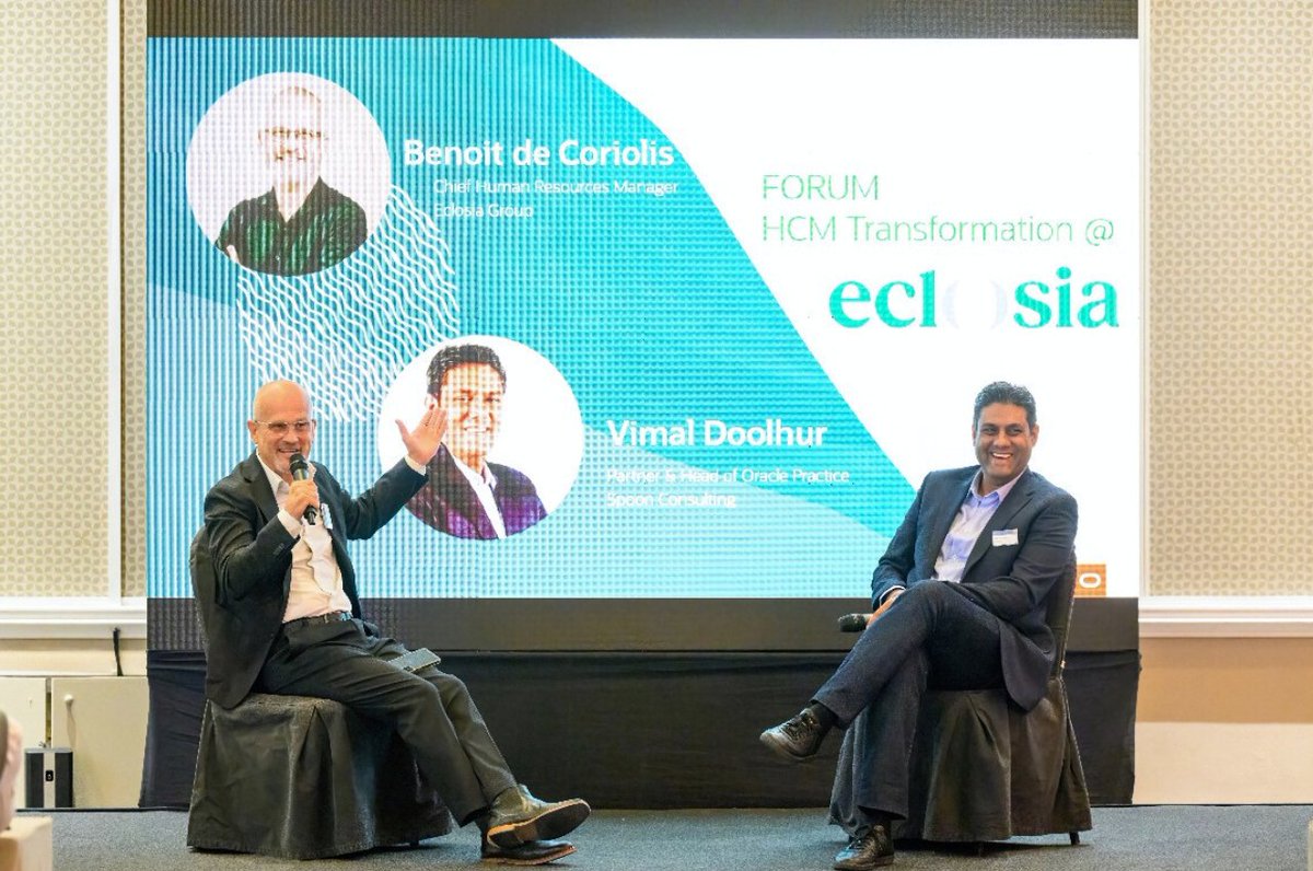 SpoonConsulting's tweet image. Benoit de Coriolis from Eclosia Group shared their HR transformation success with Oracle HCM Cloud. Key takeaways: modernizing HR processes, seamless integration, and best practices. Paving the future of HR tech! #OracleEvent #HRTransformation #HCMCloud #SuccessStory