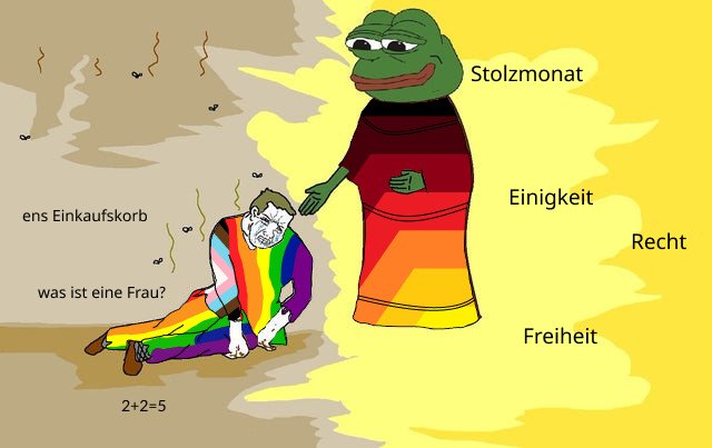 Es werden immer mehr, die den Terror des Regenbogen-Regimes ablehnen und sich dagegen erheben. Für die Helmträger und Lobotomierten: nicht, weil da Schwule und Lesben mal für ihre Rechte gekämpft haben, der Regenbogen steht inzwischen für alles, was die westliche Politik gerade…