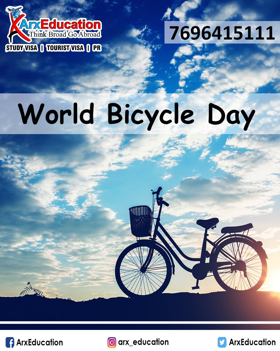 arxeducation's tweet photo. 🤗World Bicycle Day...🤗
#arxeducation #abroadstudyadvisor #arxconsultants #arxchandigarh #Happiness #teamarxeducation #world #teamarxeducation #studyabroadconsultancy #chandigarh #mohali #sasnagar #visaconsultantsinchandigarh #studentvisacanada #canadavisa #canadapr https://t.co/QSslzxFWa0
