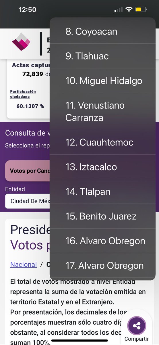 JLALBA's tweet photo. @lopezdoriga El prep está mal duplicando los datos sólo son 16 Alcaldías y aparecen 22 Cuajimalpa no aparece hay varias Alcaldías duplicada por eso cambia el resultado No alcanzan a leer bien https://t.co/qXLUqcxqTc
