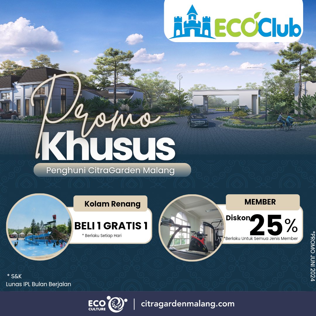 ecoclubCGCM's tweet photo. Promo JUNI 2024 @ecoclubCGCM
.
#promo #promojuni #promojuni2024 #EcoClub #ecoclubcitragardencitymalang #kolamrenang #kolamrenangdimalang #kolamrenanganak #kolamrenanginfinitymalang #ecoclubkolamrenang #ecoclubgym #kolamrenangecoclub #sportcenter #ecoclubsportcenter #ciputra https://t.co/Bu3EmsMA9S