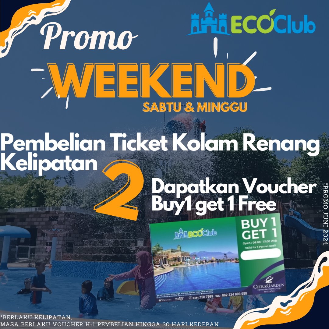 ecoclubCGCM's tweet photo. Promo JUNI 2024 @ecoclubCGCM
.
#promo #promojuni #promojuni2024 #EcoClub #ecoclubcitragardencitymalang #kolamrenang #kolamrenangdimalang #kolamrenanganak #kolamrenanginfinitymalang #ecoclubkolamrenang #ecoclubgym #kolamrenangecoclub #sportcenter #ecoclubsportcenter #ciputra https://t.co/Bu3EmsMA9S