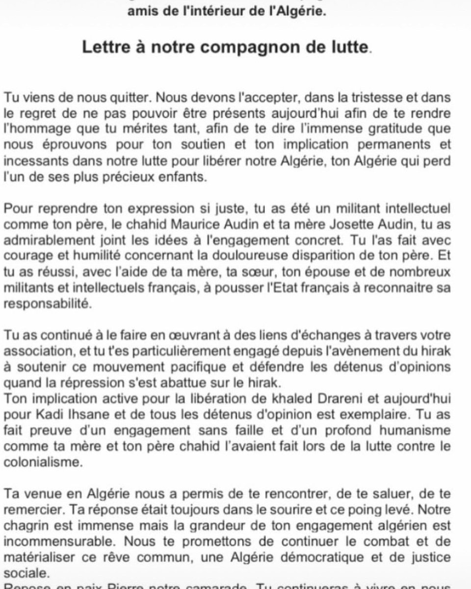 addadhakimnidha's tweet image. Il y à une année , nous …Pierre #Audin 
#algerie #dignite #camarade #ami #frere