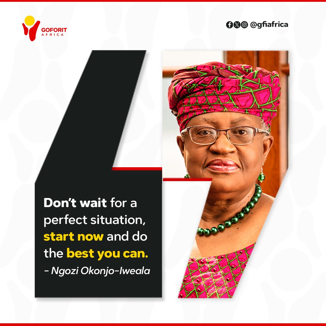 GFIAfrica's tweet photo. These wise words remind us that perfection is not a prerequisite for progress. 

Don't let fear, doubt, or uncertainty hold you back. 

Take the first step, no matter how small, and build momentum from there. 

Cheers to the new week, enjoy. 

#goforitafrica #newweekahead https://t.co/TRshGp71TS