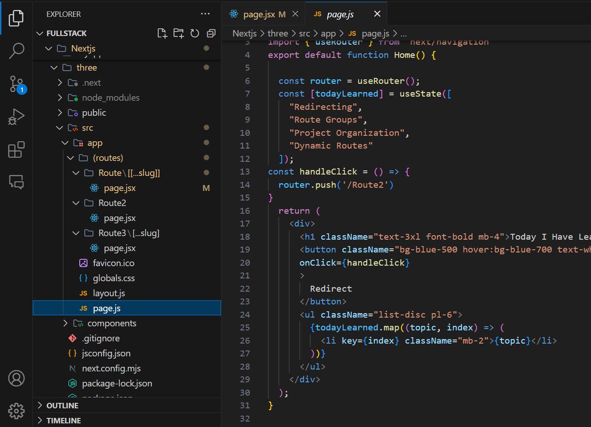 SamratCodes's tweet photo. Explored more of Next.js docs today! 📚 Learned about Redirecting, Route Groups, Project Organization, and Dynamic Routes. 🛠️ Also, built a simple project! Check out the code here: https://t.co/cZxmOkJJM9 @lftechnology
#LSPPDay3 #60DaysOfLearning2024 #learnwithLeapfrog https://t.co/dIBifkew7s