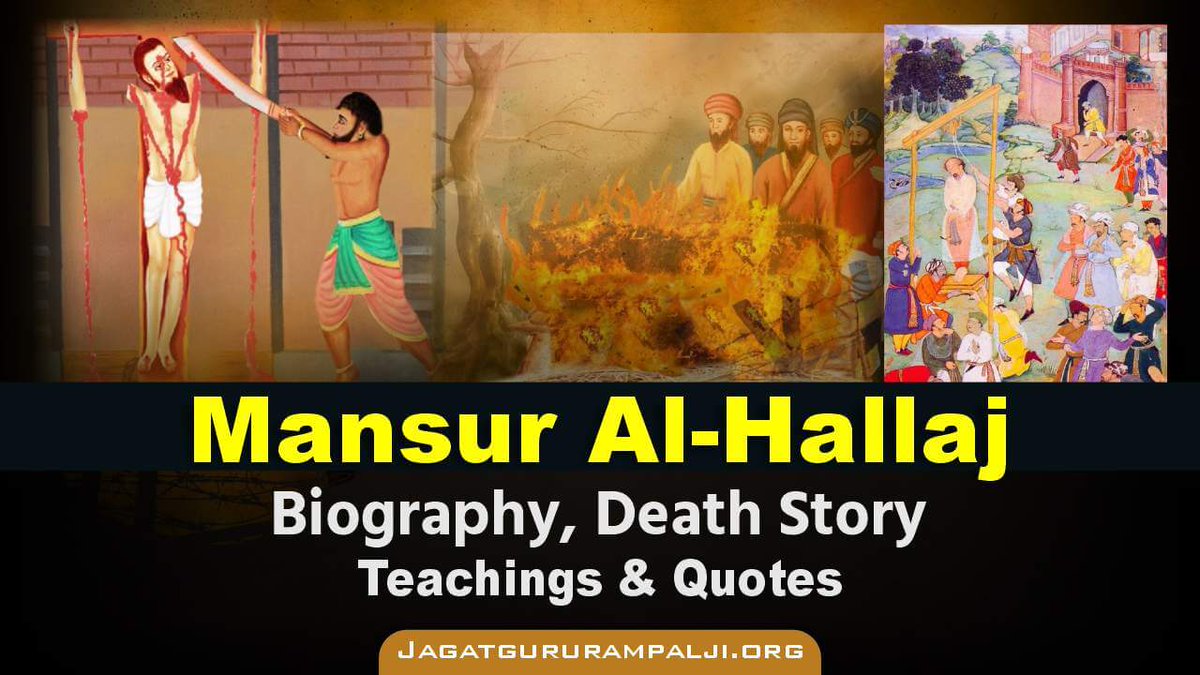 SatlokAshram's tweet photo. The love of God was so pure and immersive for Mansour al-Hallaj that even his ashes continued to chant 'Ana'l Haqq' after being decapitated and burnt. In this article, Sant Rampal Ji Maharaj reveals the reasons why some devotees stand apart in their devotion and remain steadfast despite severe resistance. Additionally, He highlights sacred verses from the SatGranth Sahib of Sant Garibdas Ji Maharaj, providing significant insights from Mansour's life story.

Read more: https://t.co/Fj8gJpMmRm

#mansur