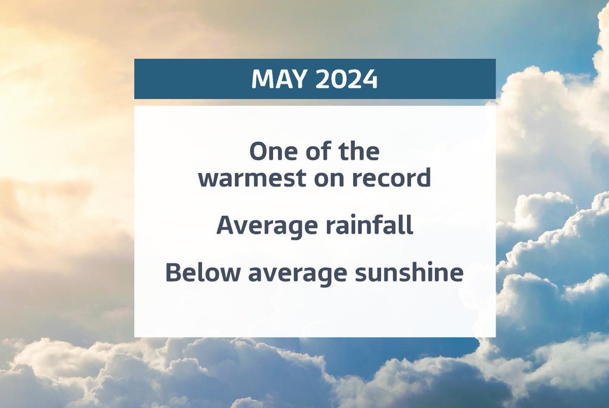 🌡️ You may be surprised to know that May 2024 is one of the warmest on record (full @metoffice stats out later)