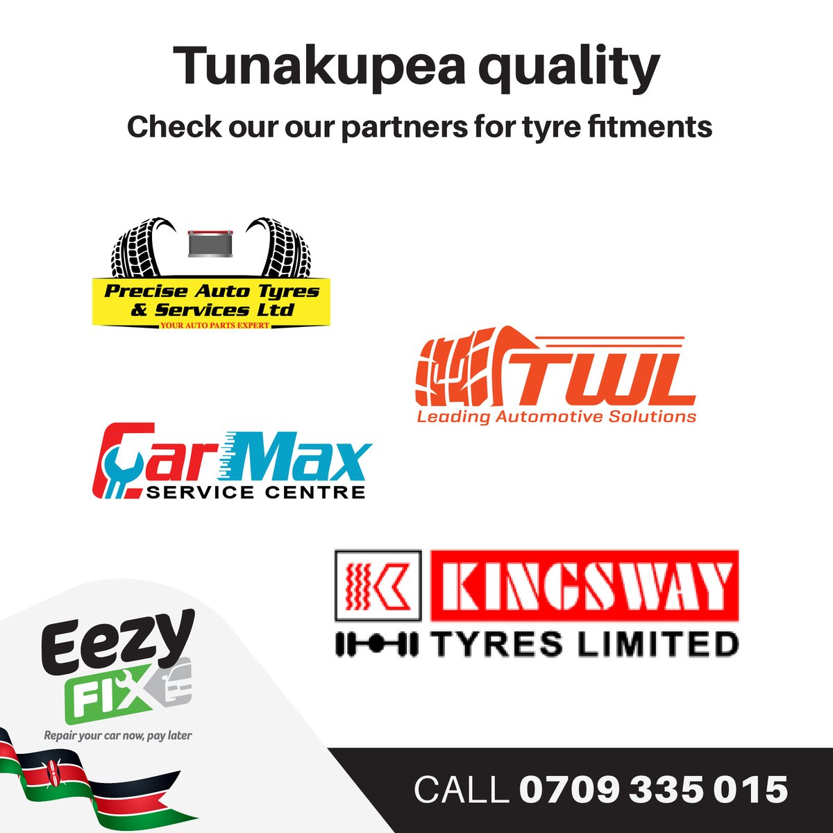 Eezy_Fix's tweet photo. Our qualified partners are ready to get you sorted with your tyres today!

#EezyFix #MakeItEezy #FixNowPayLater https://t.co/CjReRE2J1E