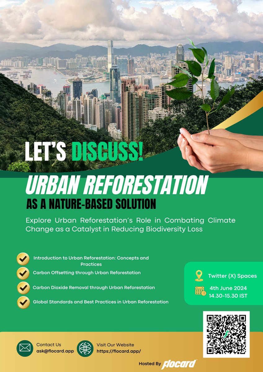 flo_card's tweet photo. Urban Reforestation: Growing a Greener Future, One Tree at a Time 

Join us for an engaging and informative interactive session on Urban Reforestation!

Join the conversation through https://t.co/BHiaSCT0sF
#urbanreforestation  #carbonmitigation #sustainablecities #SDG11 https://t.co/jmf18FKDq3