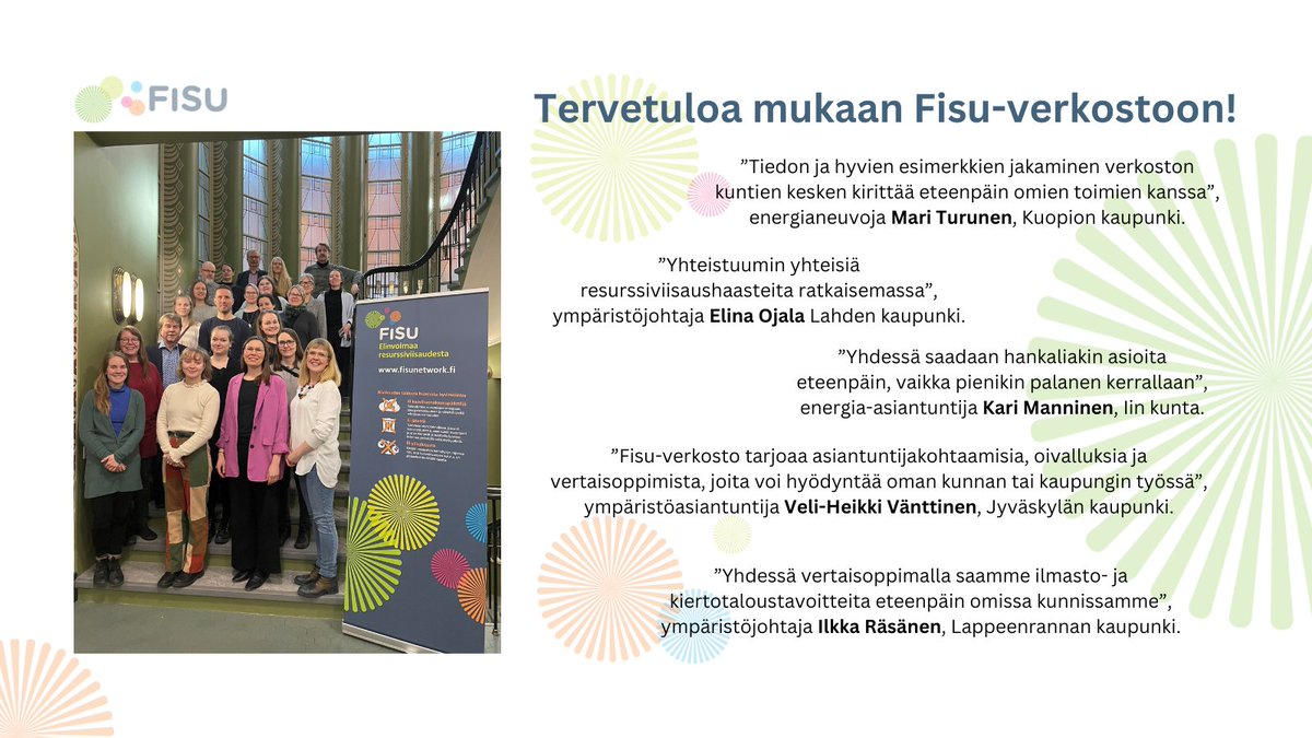 Haluatko kehittää kunnastasi resurssiviisaan edelläkävijän? Tule kuulolle Fisu-verkoston infotilaisuuteen torstaina 6.6. klo 10-11. Lue lisää ja ilmoittaudu mukaan➡️ fisunetwork.fi/liity-resurssi… #fisuverkosto #resurssiviisaus