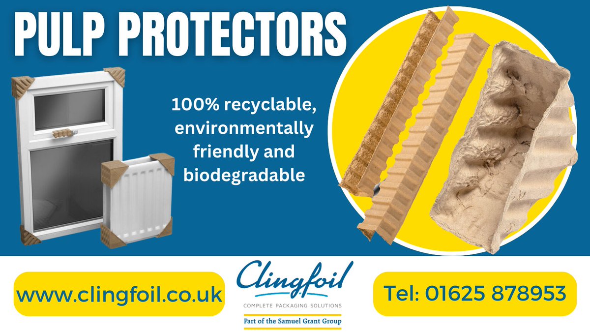 Clingfoil_ltd's tweet photo. Pulp Corner Protectors – 100% recyclable, environmentally friendly and biodegradable Moulded pulp corner protectors are strong, durable and protect your products from in transit damage and ensures safe transportation.

https://t.co/kp9m7gJZWI https://t.co/D72lvyjsI8