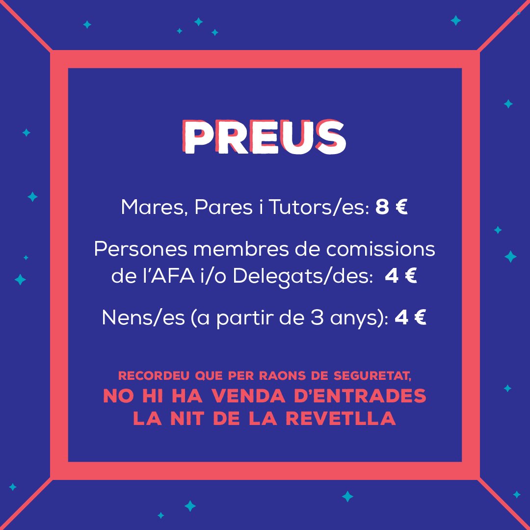 afaimontserrat's tweet photo. 📢Arriba la Revetlla de l'AFA📢
📆Dissabte 15 de Juny
🕛19:45 a 00:30h
🍳🍴Les families hauràn de dur: sopar i begudes.
🎧DJ amb música per a grans i petits
🎟️ entrades LIMITADES 💸🏃🏽
Més informació👉https://t.co/2EfzCaPwFE
🎉ENS VEIEM EL 15 DE JUNY!🍾 https://t.co/UmUj42Hf40