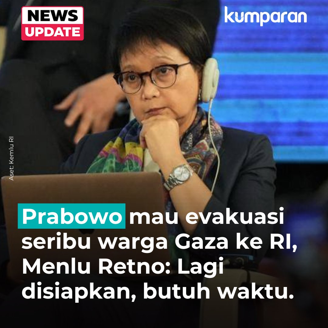Menteri Luar Negeri Retno Marsudi mengatakan Indonesia sedang mempersiapkan bantuan kemanusiaan besar-besaran untuk Palestina, termasuk rencana mengevakuasi 1.000 warga Gaza yang terluka ke Indonesia. #newsupdate #update #news #oneliner bit.ly/3yNft0v