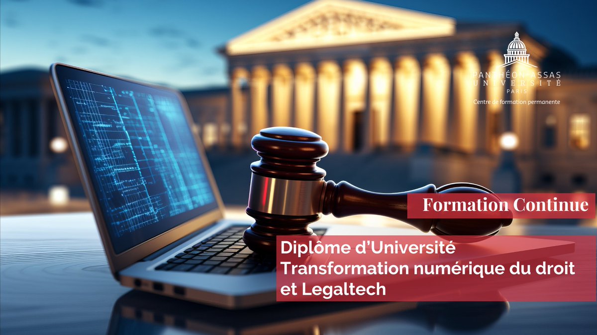 🎓[CANDIDATURES]🎓
Les candidatures du DU Transformation du Droit et Legaltech @Panthéon@AssasUniversite  sont ouvertes 📣
📅 Candidatures ouvertes jusqu'au 30 juin

Pour plus d'informations 👉
cfp.assas-universite.fr/fr/formations/…
#legaletech #transformationdudroit #assasuniv