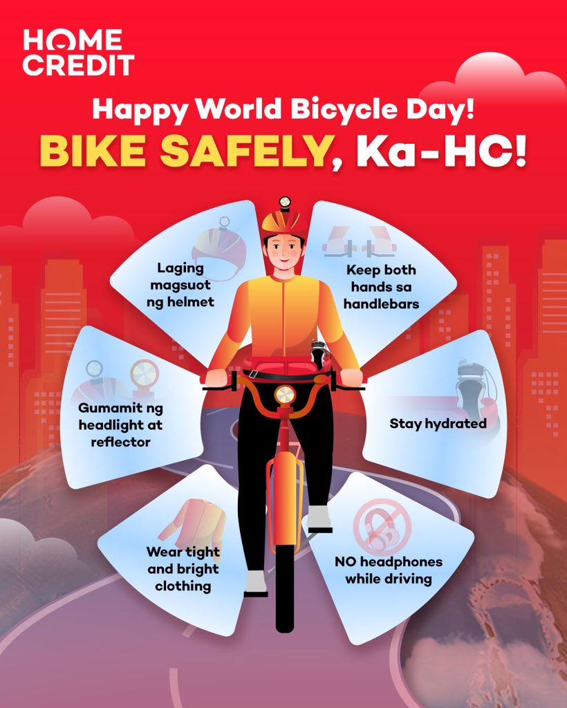 Happy #WorldBicycleDay, mga Ka-HC! Here are some road safety tips para laging fulfilling ang biking!   Find the best bike deals near you on Shoppingmall.ph: hcph.info/442hWzy