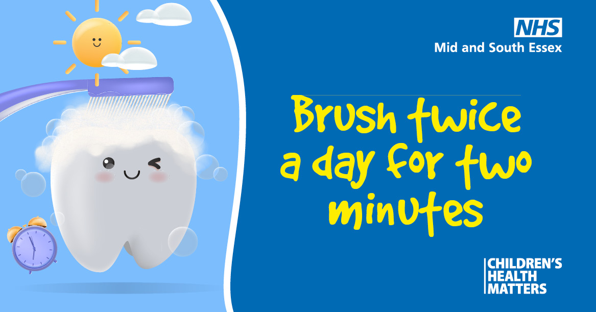 Brush twice a day for two minutes!

It should be the last thing your child does before bedtime.

Make toothbrushing fun by using an egg timer or brushing app to time 2 minutes.

For #TopTipsforTeeth visit: brnw.ch/21wKns1