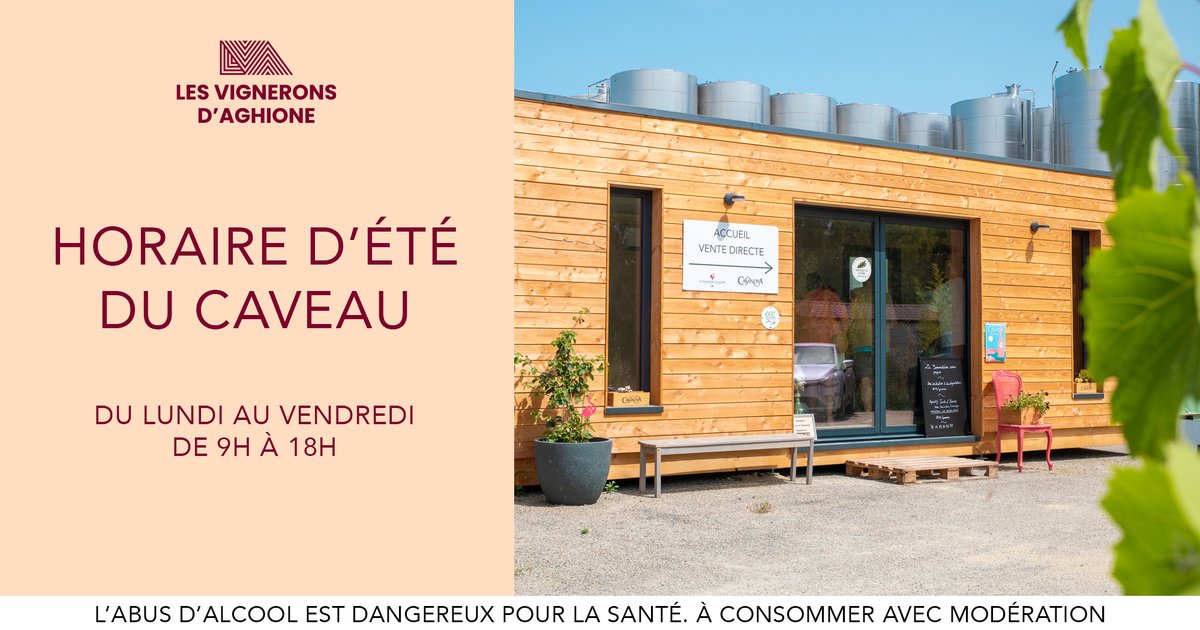 CasanovaAghione's tweet image. INFOS I Le caveau change ses horaires pour cet été ☀️
Nous vous accueillons du lundi au vendredi de 9h à 18h, sans interruption !

📍 Lieu-dit Aristone, 20240 Ghisonaccia
ℹ️ Vous pouvez retrouver notre cave en ligne 24h/24 et 7j/7 : vignerons-d-aghione.com/boutique/