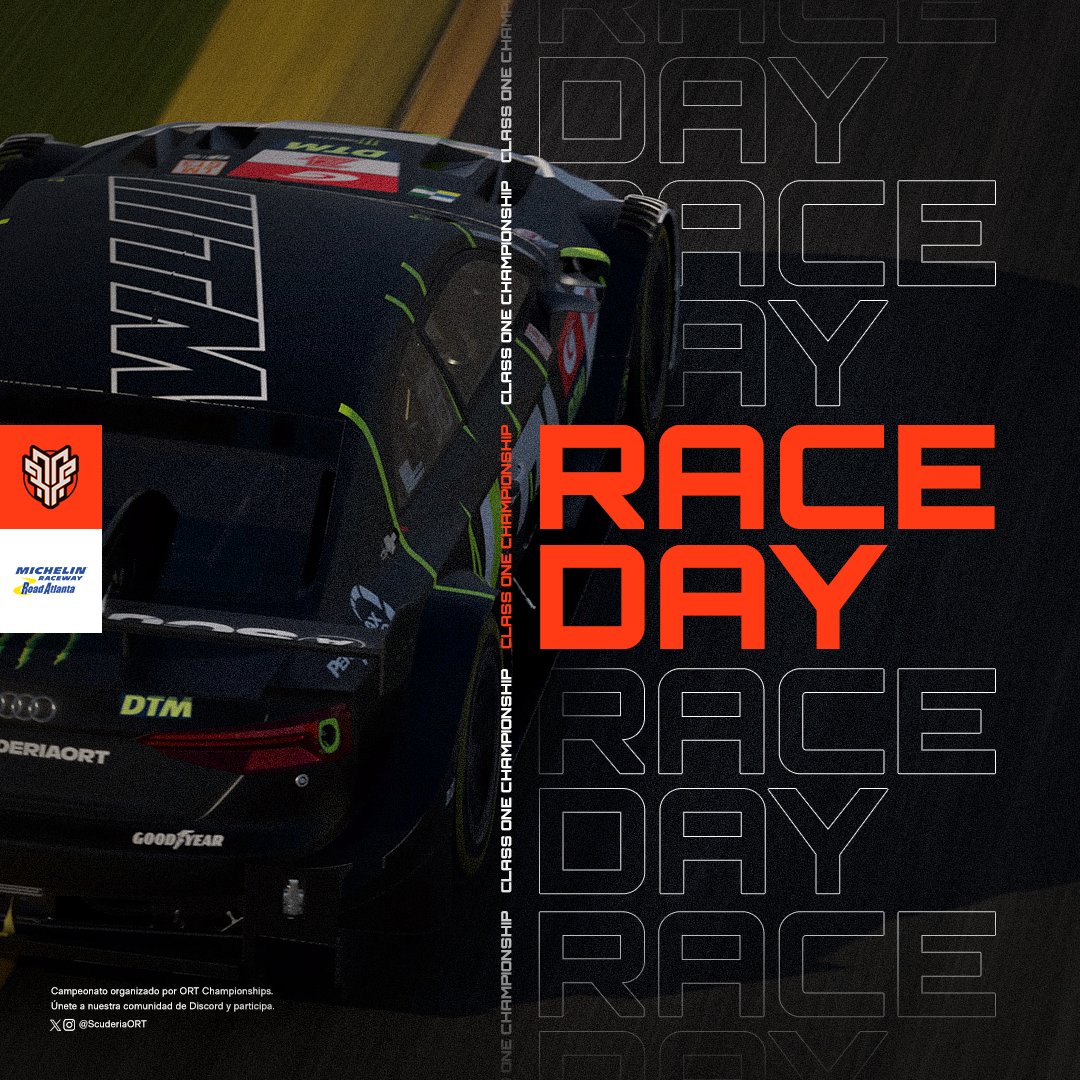 ORT Championships (@scuderiaort) on Twitter photo 🔥 RACE DAY 🔥
GP1 - <a href="/RoadAtlanta/">Michelin Raceway Road Atlanta</a> 🇺🇸
#ClassOne
#YoCompitoEnORT #ORTChampionships 🔥 RACE DAY 🔥
GP1 - <a href="/RoadAtlanta/">Michelin Raceway Road Atlanta</a> 🇺🇸
#ClassOne
#YoCompitoEnORT #ORTChampionships
