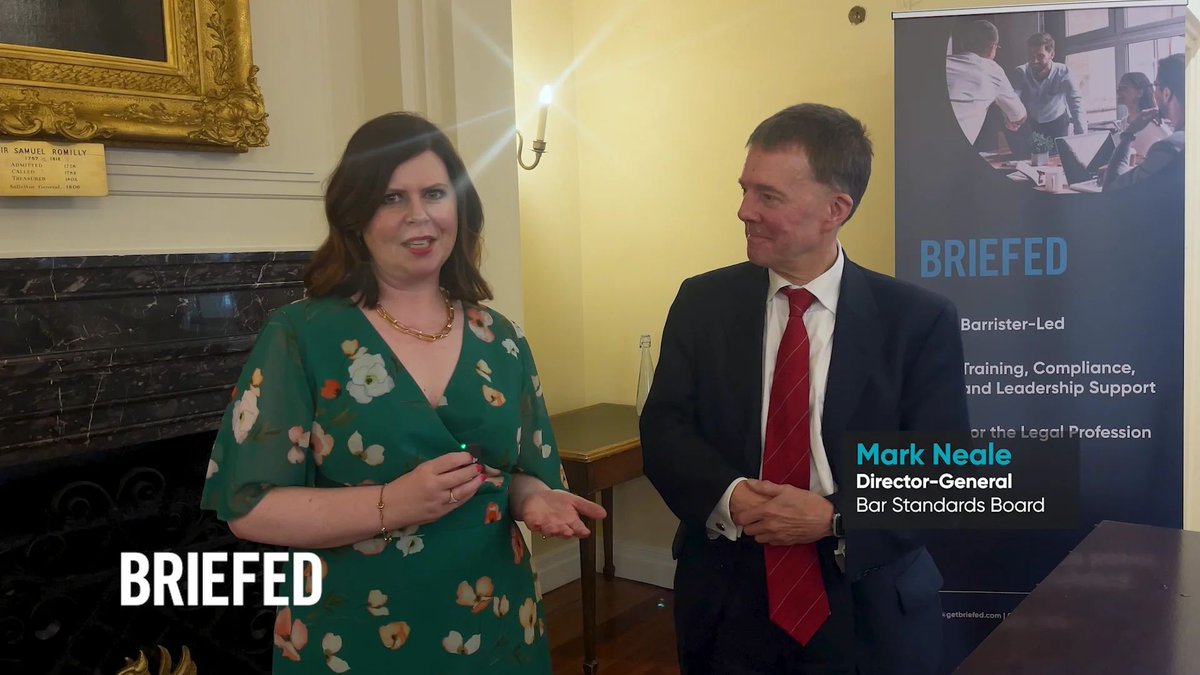 barstandards's tweet photo. Our Director General Mark Neale spoke to @briefedpro at their Leadership and #Wellbeing Conference about how @barstandards can collaborate with chambers to provide support for #barristers. Watch the interview: https://t.co/93qxa6Yi7B. https://t.co/6aVX5eSYc4