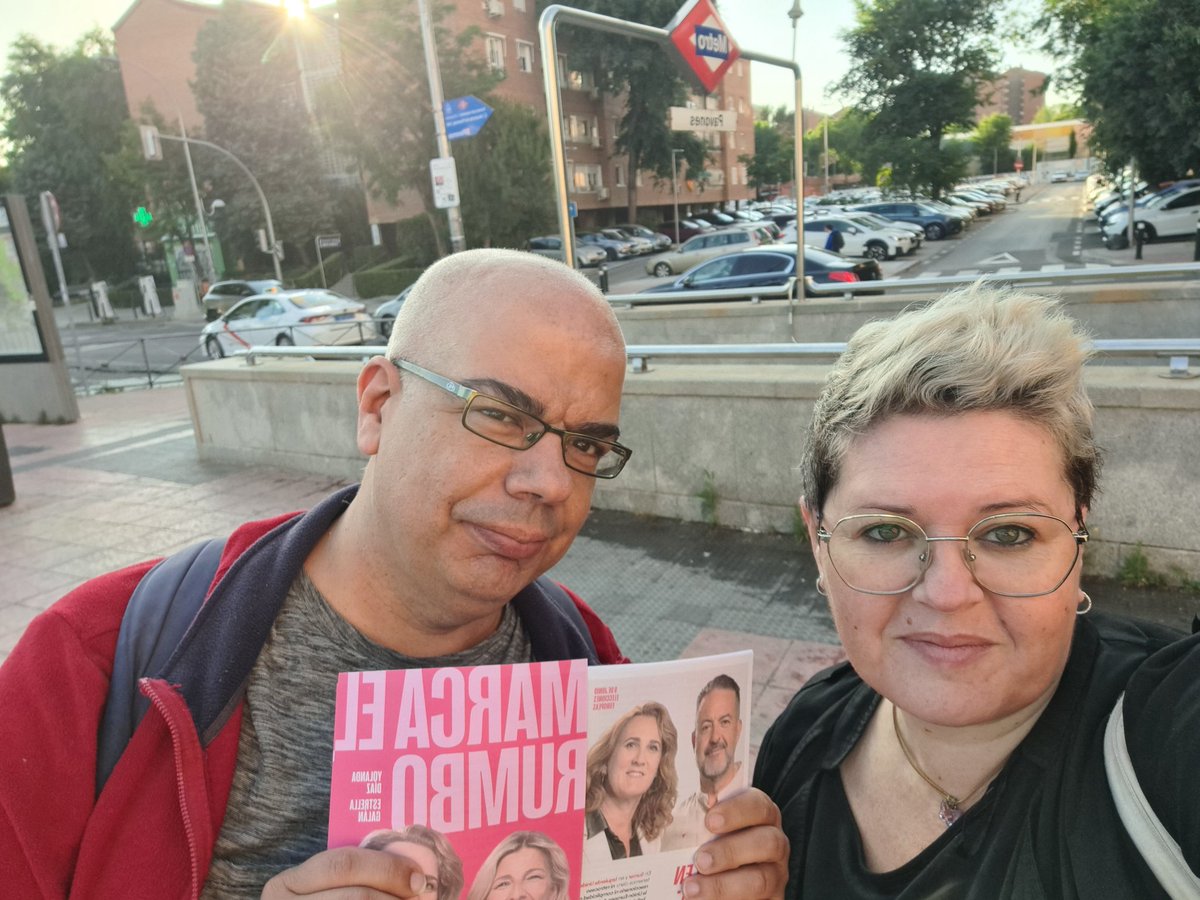 Desde bien prontito haciendo campaña por <a href="/sumar/">Sumar</a> con los compañeros de <a href="/IUMoratalaz/">IU Moratalaz🔻</a> 
Por una Europa en paz, verde y con derechos para todas y todos!!