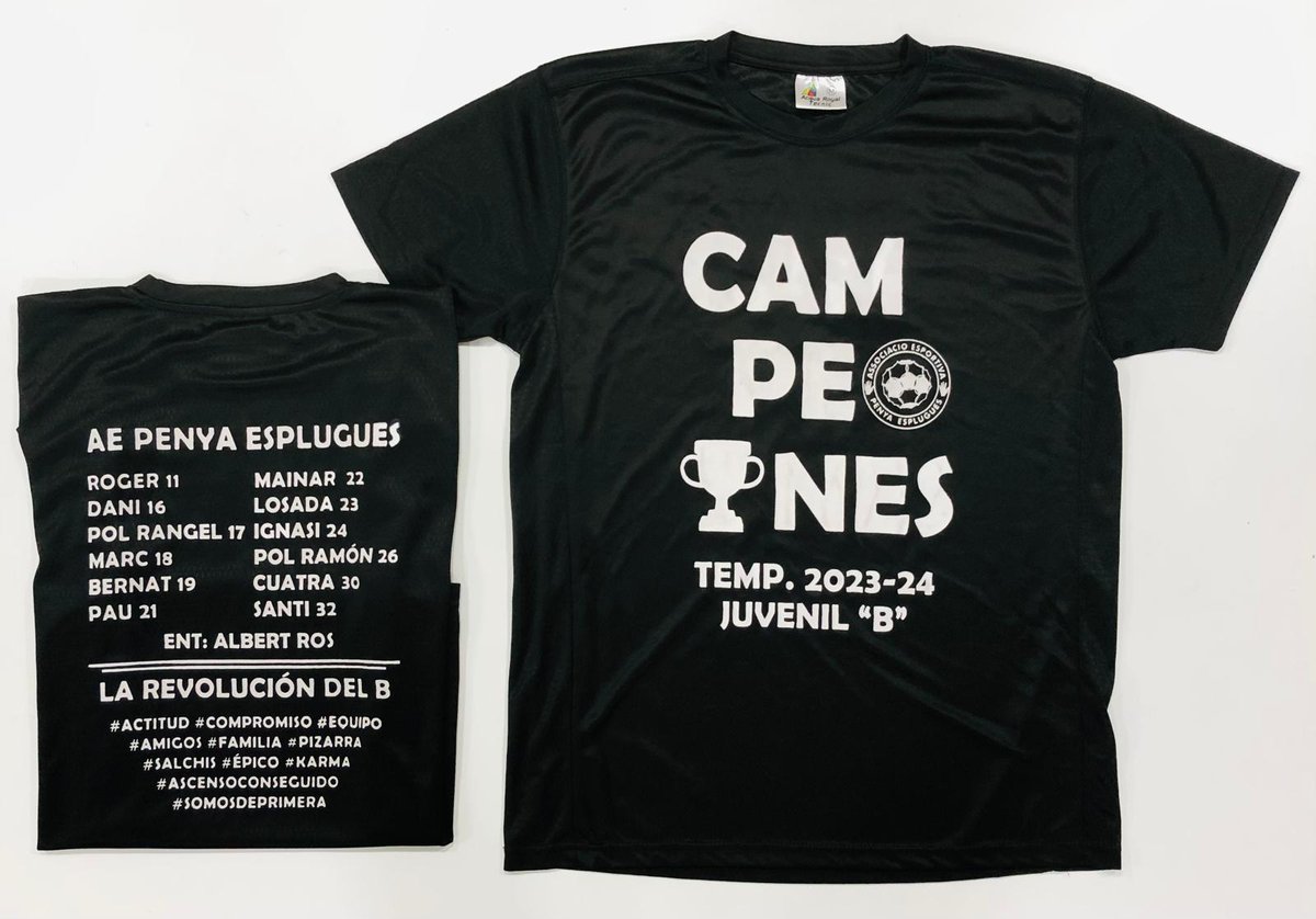 CAM PEO NES 🏆

@PenyaEsplugues

#play #play2015 #clubsPLAY 
#futsal #futbolsala #samarreta #samarretapersonalitzada #AEPE #penyaesplugues #esplugues #espluguesesport #campions #equip #celebracio #record #temporada
