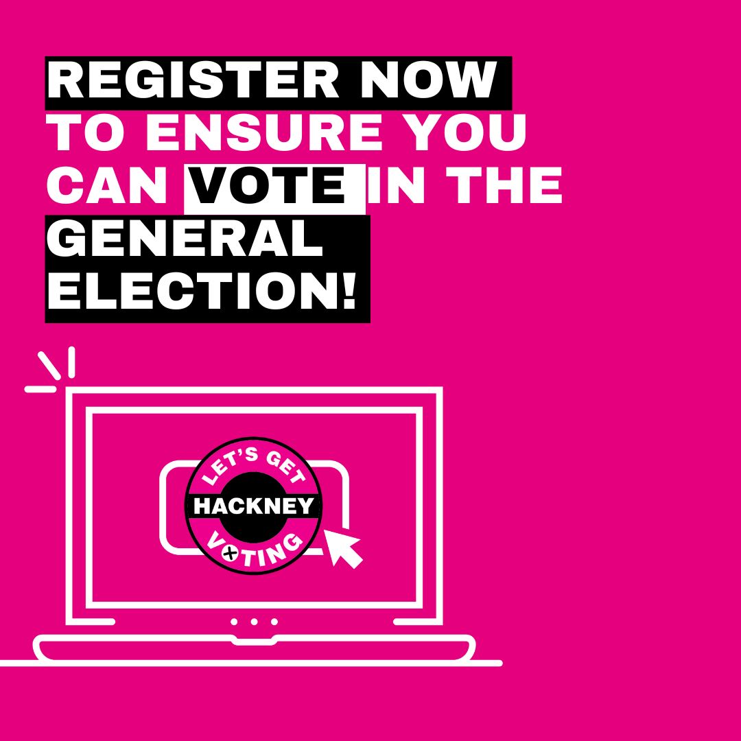 hackneycouncil's tweet photo. 📢 ICYMI The general election has been called for 4 July!

Time to check:

✅Are you registered to vote?
✅Do you have photo ID?

https://t.co/31py1LNZLA

Let's #GetHackneyVoting (again!) https://t.co/aaw2UyyHzu