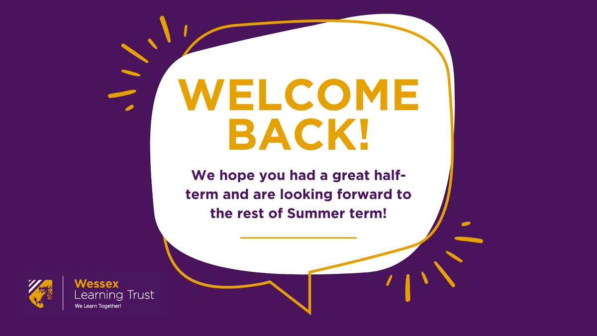 Welcome back! Last stretch until the summer break, let's have a fantastic summer term 😀☀️