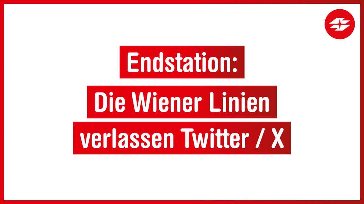Wir verlassen Twitter / X. Unkontrollierte Hassrede ist mit unseren Werten nicht vereinbar.
Aktuelle Infos zum Fahrbetrieb findet ihr unter wienerlinien.at/betriebsinfo und in der WienMobil App. Bei Fragen &amp; Anliegen erreicht ihr uns hier: wienerlinien.at/kundendialog #eXit