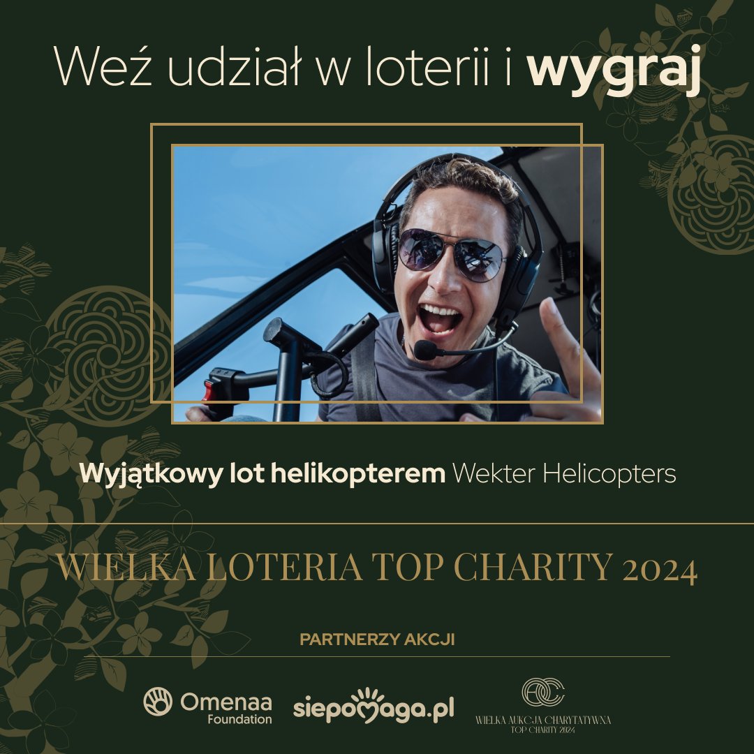 🎉 Wielka Loteria Top Charty 2024 trwa w najlepsze! 🎉 Weź udział w zabawie!

💰 Wpłać minimum 50 zł na zbiórkę: siepomaga.pl/topcharity i weź udział w naszej zabawie!

ℹ️ Więcej informacji o loterii oraz regulamin znajdziecie tu: loteriatopcharity.pl 📜