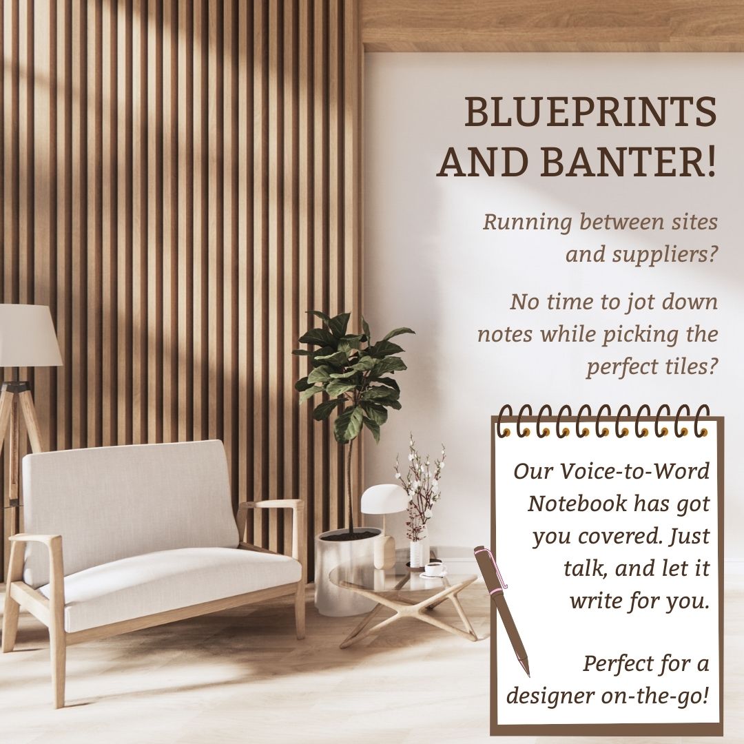 JAchantani's tweet image. #SampleAd #Project
This is a part of an on-going copywriting class that I signed up for. 

Here's targeting interior designers/ architects to sell a voice-to-word product.
