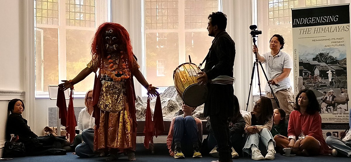 Exciting project to witness. Much needed work on #IndigenisingTheHimalayas bringing dance-storytelling-archival materials to the public in a workshop by <a href="/rairohini06/">Rohini Rai</a> <a href="/RGS_IBG/">Royal Geographical Society (with IBG)</a> <a href="/crhcollective/">The Critical Himalayan Collective</a>